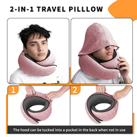 Oreiller de voyage en mousse à mémoire de forme à récupération lente, conçu ergonomiquement pour offrir un soutien du cou et une protection de la vie privée renforcée