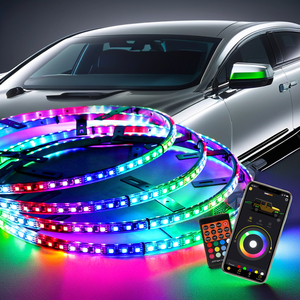 مصباح مركز سيارة LED RGB مزدوج التدفق بوصة مقاوم للماء شريط نيون ضوء عجلة مصباح جو 12 فولت جهد جديد - Product Image 3