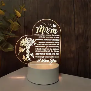 Led Illusion Light Love Mother's Day Pattern Supports Customized Creative Night Lights