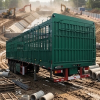 JINFENG Nouvelle semi-remorque à double plateau en acier de 60 tonnes, 3 essieux, 15 m, à ridelles hautes automatiques pour bétail, pneus 12R22.5, usage intensif