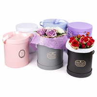 Boîte seau ronde personnalisable avec motif, pour l'emballage et la classification de produits floraux mixtes