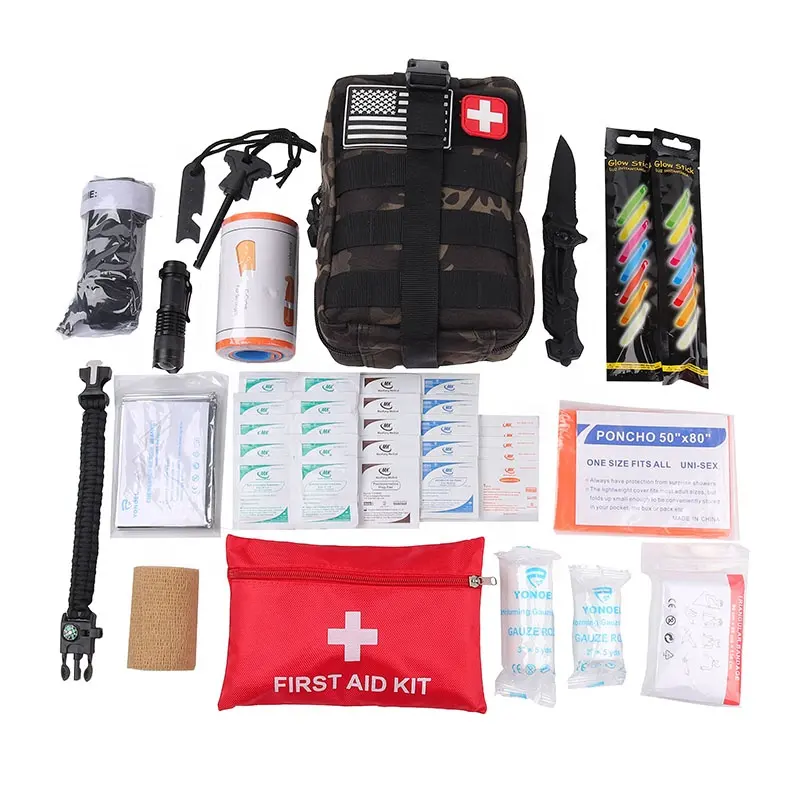Kit de primeiros socorros, kit de primeiros socorros com ferramenta para sobrevivência ao ar livre, esportes e caminhadas, camping