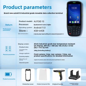 Terminal portable industriel sans fil Seuic AUTOID 10-DPM, collecteur de <span class=keywords><strong>données</strong></span> PDA <span class=keywords><strong>Android</strong></span> 110, lecteur de codes-barres à lumière rouge, Type-C, 256 Mo + Stock - Product Image 2