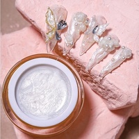 OEM personnalisé 15g perle blanche fleur de papillon 3D gel de sculpture en satin vernis à ongles non collant gel de modélisation d'art d'ongle
