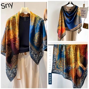 Nouveau foulard pour femmes, foulard musulman imprimé, satin de soie, 180 * 90 cm, châle pour femmes, long châle de soirée, vente en gros - Product Image 4