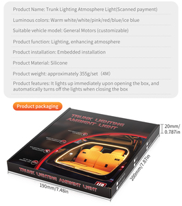 Éclairage de coffre <span class=keywords><strong>LED</strong></span> dynamique à flux continu, <span class=keywords><strong>bande</strong></span> lumineuse flexible, lampe d'ambiance à balayage marche/arrêt, étanche <span class=keywords><strong>12V</strong></span> 18W, accessoires auto - Product Image 6