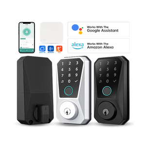 Teclado digital inteligente, cerradura de puerta con huella dactilar, alta calidad, impermeable, entrada a casa, aluminio, madera, WiFi, conectividad en la nube - Product Image 1