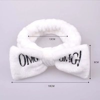 Bandeau de yoga SPA OMG pour femmes et filles, en polaire élastique, doux et antidérapant, taille unique, pour le lavage du visage et le maquillage
