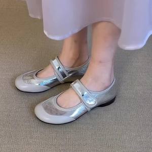 Zapatos Planos de Piel de Oveja para Mujer, con Velcro, Estilo Mary Jane, Suela Suave, Punta Redonda, Estilo Ballet, Casuales - Product Image 4