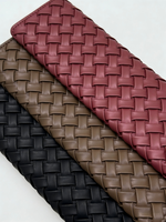 Nouveau design tissé gaufré en similicuir PU écologique de 1 mm, résistant au vent, pour vêtements, sacs, jupes