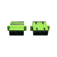 SM SC-APC Duplex Coupler Fiber Box Connector Adaptor Serat Optik Hijau untuk Radio dan Televisi Kabel TV Flange Head FTTH