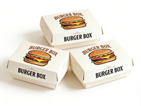 Boîte à hamburger en papier avec logo personnalisé, pour poulet frit, nuggets, sandwichs, frites, emballage de hamburger imprimé en gros