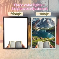 Miraclelamp-4D LED Contrôle tactile Peinture musulmane Coran Mecque Cadre ABS Image 4D Lampe de nuit Lampe photo décorative Cadeau islamique
