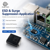 Diode de protection TVS isolée à l'époxy noir, série EVOL-153, 600W 15V, montage en surface SMB, pour la suppression des surtensions ESD, usage consommateur