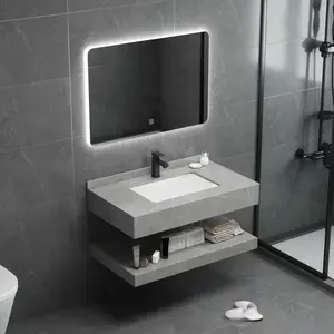 세련되고 고품질의 욕실 세면대 캐비닛 맞춤형 슬레이트 스톤 목욕 캐비닛