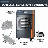 HFD-5S 5-Tray 4-6kg Automatische Vriesdroger voor Thuis- en Kleine Commerciële Gebruik