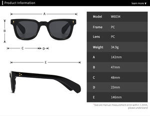 مجموع النظارات بالجملة إطار أسود خمس نجوم ظلال مربعة شعار مخصص فاخر نظارات عدسة الشمبانيا أزياء المرأة النظارات الشمسية - Product Image 2