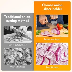 MbsaAO Soporte Portátil para Cebolla, Rebanador, Cubierta Protectora, Apto para Lavavajillas, Herramienta <span class=keywords><strong>Asistente</strong></span> para Picar Verduras, Carne y Aguacates - Product Image 2