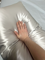 Sarung Bantal Satin Mewah dengan Pola Solid, Ritsleting & Penutup Amplop, Dapat Disesuaikan untuk Penggunaan Hotel, Rumah & Rumah Sakit