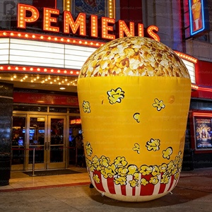 Modelo inflable gigante de palomitas de maíz con luces LED personalizado, cubo de palomitas inflable iluminado para decoración de cines/eventos/centros comerciales/festivales - Product Image 1