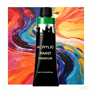 Juego de <span class=keywords><strong>Pintura</strong></span> Acrílica de 12 Colores, 12 ml, en Tubos de Aluminio con Caja de Colores, para Aprendizaje Artístico y Uso Principiante, Resistente al Agua y Fácil de Limpiar - Product Image 4