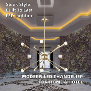 Lámpara Colgante LED de Cobre Moderna y Lujosa, Control Táctil, Garantía de 5 Años, Lámpara de Techo Decorativa para Comedor y Hotel - Product Image 2