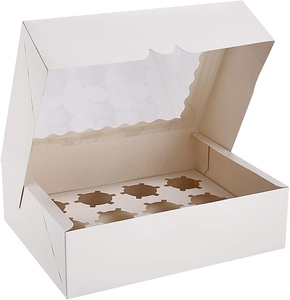 Factory Wholesale White Cake Packaging Box Custom Take Away Cupcake Box Bakery Cake Packing Box With Window