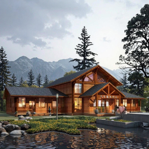 Taizhou Eurasia grande casa di tronchi casa prefabbricata in legno per <span class=keywords><strong>ristorante</strong></span>/<span class=keywords><strong>hotel</strong></span> a due piani casa in legno per vivere villa - Product Image 1