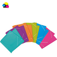 Fabricantes al por mayor 300gsm brillante laminado PP 3-Solapa carpeta con bandas elásticas para la escuela y suministros de oficina