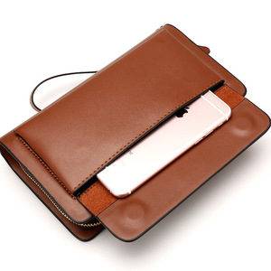 Top-Grain Cowhide Men's Clutch Bag <b>Large</b> Capacity Business Casual Style Soft Leather <b>Handbag</b> Zipper Trendy Men's Accessory - Product Image 1