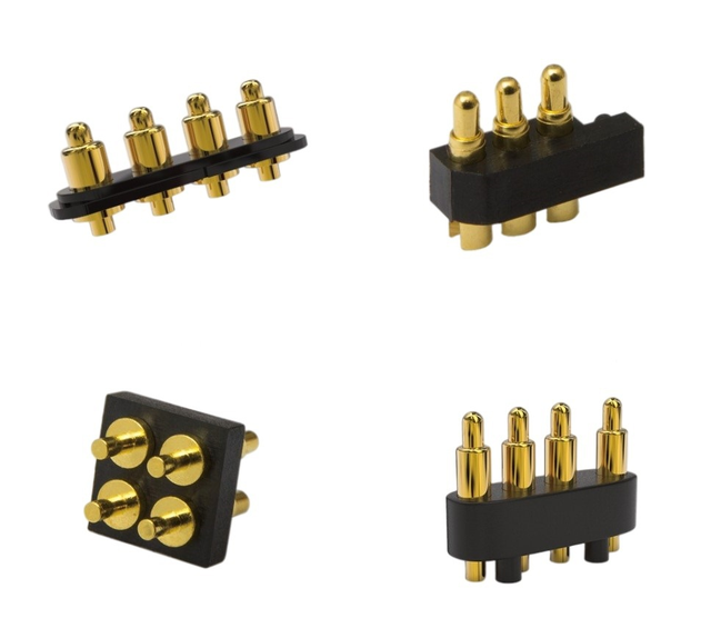 Factory Customized High Precision Spring Loaded Pogo Pin Connectors 12V 3A 5A High Current DIP SMT Bend Type Pogo Pins Connector