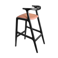 Chaise de bar nordique haute, meuble de comptoir, chaise en métal et velours, dossier luxueux, tabouret haut moderne en cuir pour cuisine