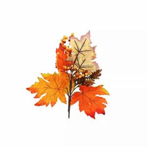 Flores artificiales de calabaza con hojas de naranja para mesa de casa, centro de mesa, decoración de jarrón de jardín, granja, vacaciones - Product Image 6