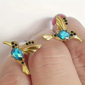 SongYi élégant nouvelle mode mignon Animal élégant gland petit oiseau goutte longues boucles d'oreilles suspendues - Product Image 1