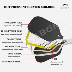 ไม้พายพิคเคิลบอล Terrabond T700 คาร์บอนไฟเบอร์ Gen 4 แกนกลางแบบ Hot Press ขึ้นรูปชิ้นเดียว ขนาด 16 มม. 40 รู พับได้ ขายตรงจากโรงงาน - Product Image 3