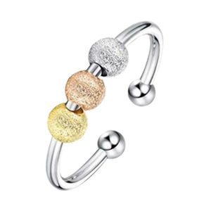 Minimalist Frosted Bead <b>Open</b> <b>Ring</b> Gold Plated Unisex Jewelry Gift Accessory Geometric Shape Ball Design JZ 020 - Product Image 5