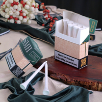 Tee de golf en bois de bambou incassable, design cigarette, 70mm 83mm, impression de logo personnalisé, emballage en boîte à cigarettes - Vente chaude