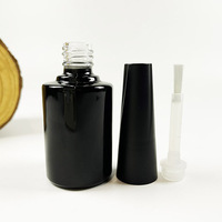 Flacon en verre vide rond de 15 ml pour vernis à ongles, avec revêtement couleur personnalisé, bouchon doré et pinceau, pour gel à ongles
