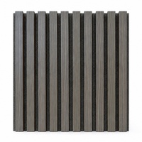 Panneau mural acoustique en lattes de bois gris WYRAX pour salle de podcast, feutre gris 3000x600x21mm, décoration murale insonorisante pour podcast