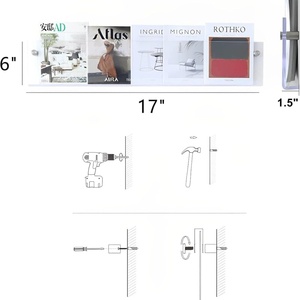 Étagères murales flottantes en acrylique transparentes modernes et personnalisées pour supports de magazines et disques vinyles – Origine USA – Vente en gros - Product Image 3