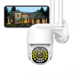 28pcs LED Lights HD Live Video Streaming Advanced Color Night Vision CCTV Wireless Security Outdoor WiFi PTZ Dome Camera