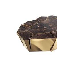 Table basse au design minimaliste moderne et créatif pour salon, villa, hôtel, en acier inoxydable et marbre, forme de coquille de tortue