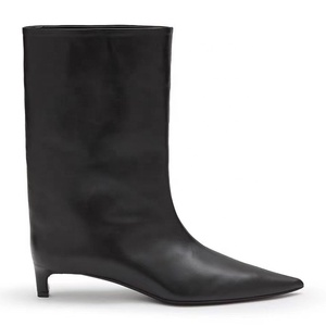 <span class=keywords><strong>Bottes</strong></span> courtes à talon bas pour filles <span class=keywords><strong>Bottes</strong></span> larges en <span class=keywords><strong>cuir</strong></span> de veau et peau de serpent - Product Image 2