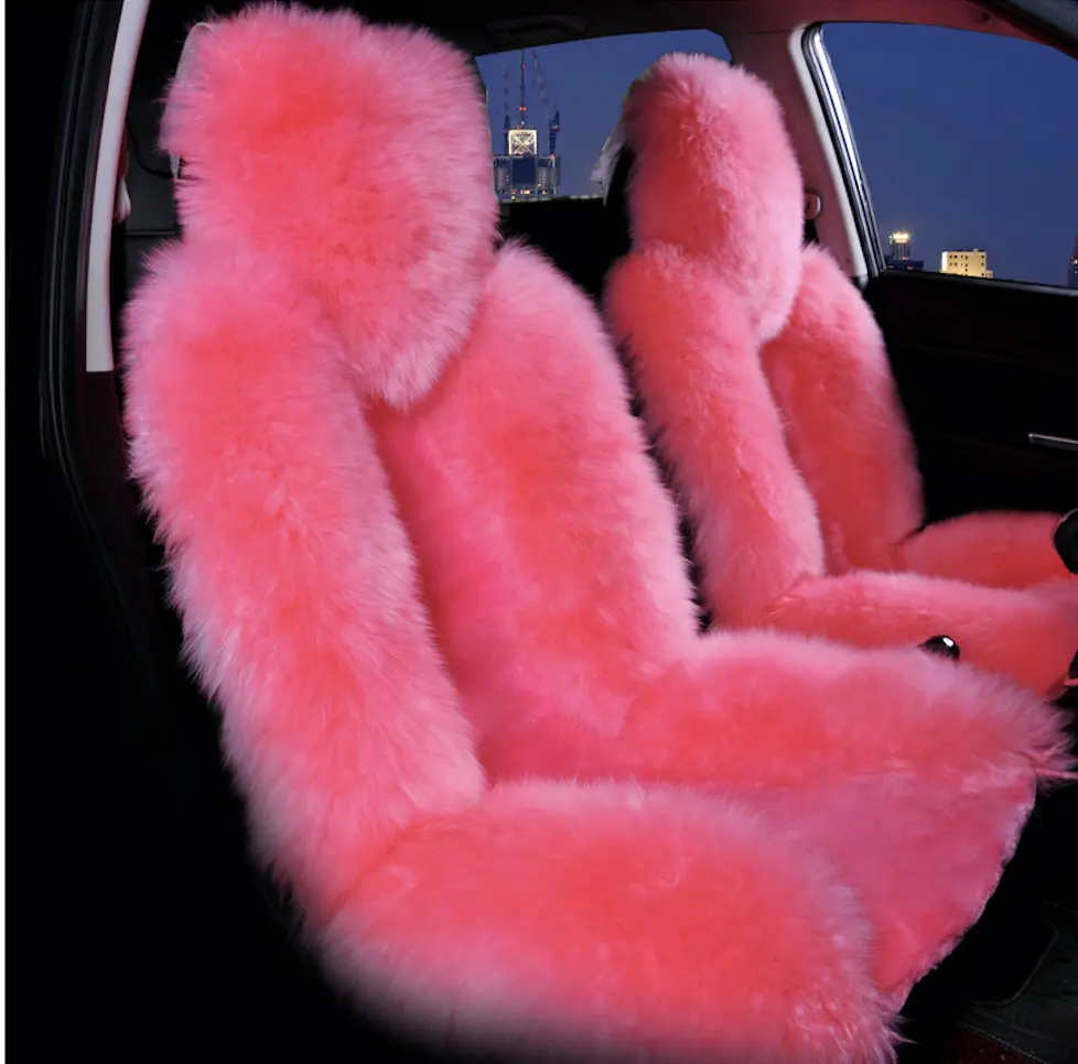 Amazon hot sale factory wholesale Front single red white reusable fur car seat cover for woman