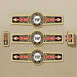 Maßgefertigte Luxus-Zigarrenringe mit Goldfolie Geprägte Papieretiketten Private Label Personalisierte Zigarrenringe Tabakverpackung Kostenlose Muster - Product Image 1