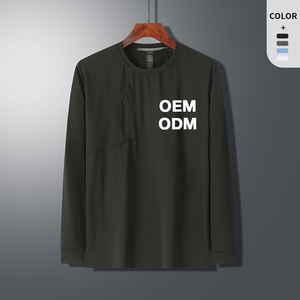 Custom Logo <b>Men's</b> Quick Dry Fitness Training Top Tee GYM Tshirt Long Sleeve Compression <b>Turtle</b> Mock <b>Neck</b> Workout T Shirts - Product Image 2