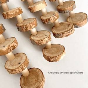 Échelle d'escalade pour hamster, jouet pour hamster syrien doré, à mâcher et à affûter les dents, escalier paysager, marches, plateforme ronde en bois massif - Product Image 2