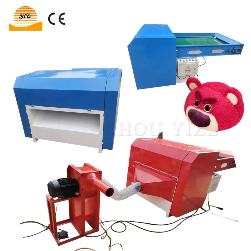 Automatische Katoenen Garen Opener Afval Stuff Filler Recycling Machine Polyester Fiber Katoen Opening Kussen Vulling Vulmachine