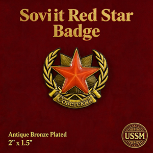 Distintivo in Metallo Placcato Personalizzato, Stile Sovietico con Corona d'Alloro, Badge Smaltato Retrò per Souvenir di <span class=keywords><strong>Storia</strong></span> Comunista - Product Image 1