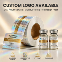 Autocollants adhésifs en vinyle imperméables durables avec impression de logo personnalisé, étiquettes d'emballage pour flacons en verre pharmaceutiques de 3 ml/5 ml/10 ml